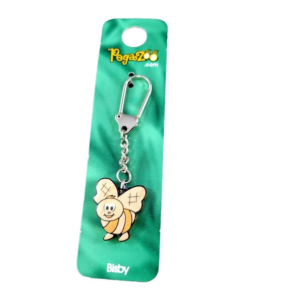 Bee Keychain Pegazoo “Bisby” Ring Made In Canada From Real Maple Wood - Picture 1 of 12